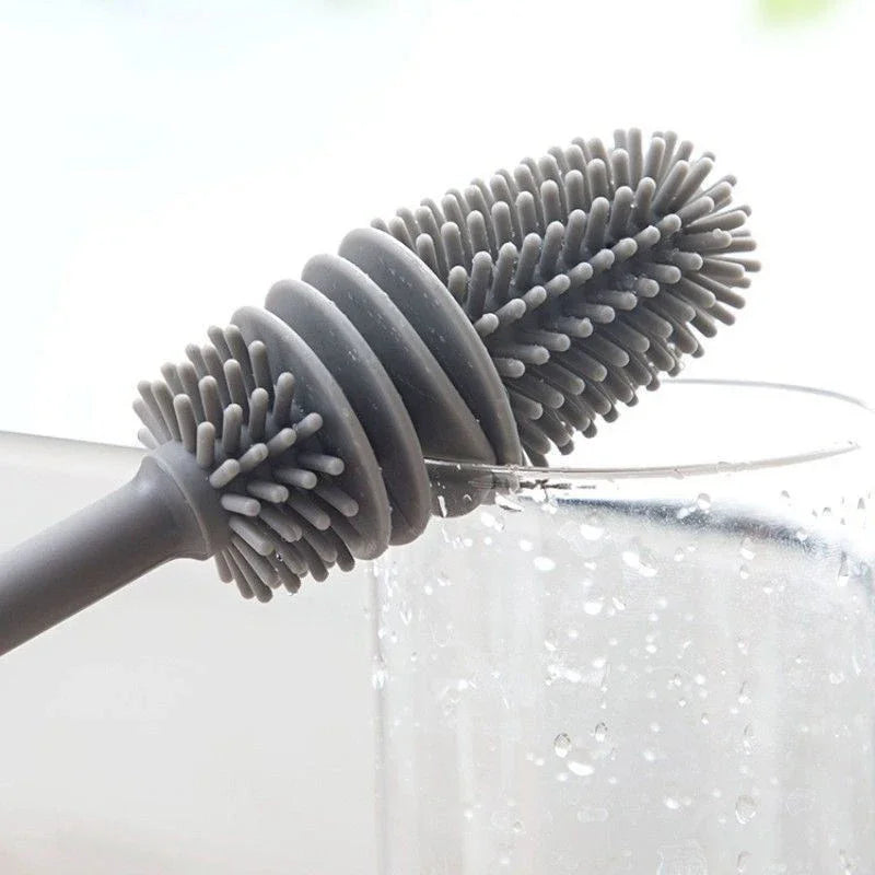 Long-Handle Silicone Bottle & Cup Cleaning Brush