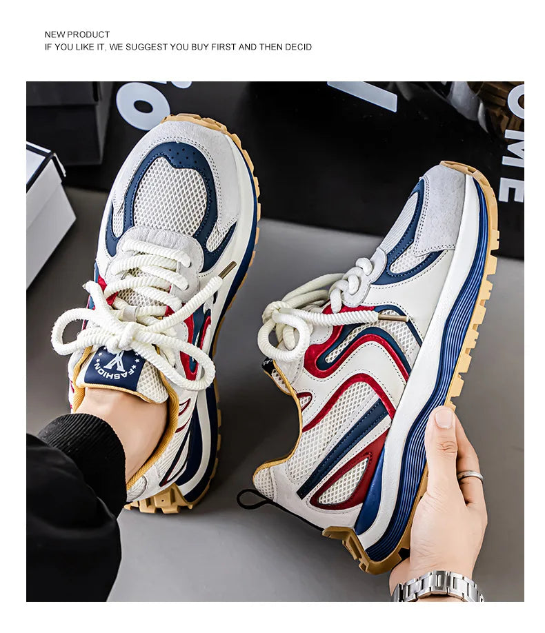 Men's Summer Mesh Breathable Casual Sports Shoes 2026 Versatile Lightweight Running Shoes Soft Sole Student Daddy Comfortable Fo