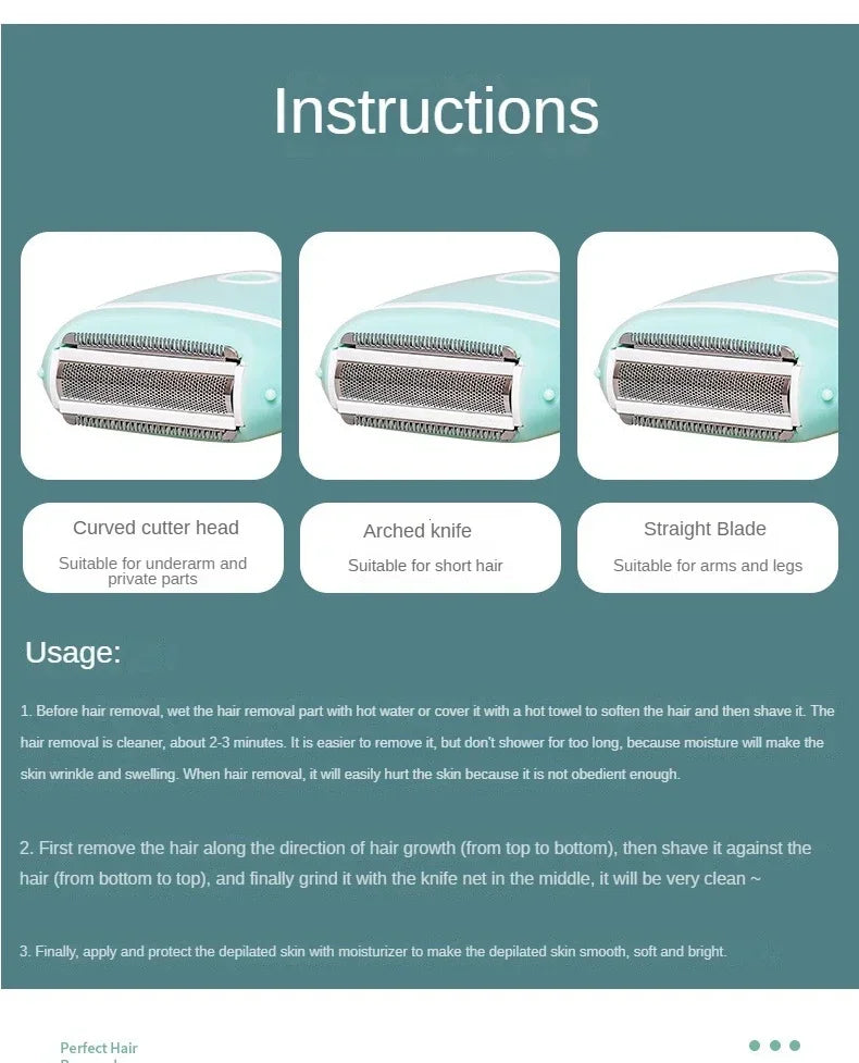 Women's Compact Battery-Powered Body Shaver