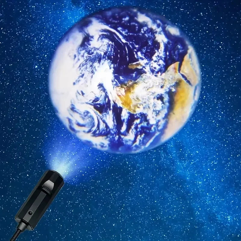 Planet Projection Night Light – Moon & Earth Ceiling Lamp for Kids Bedroom Decor