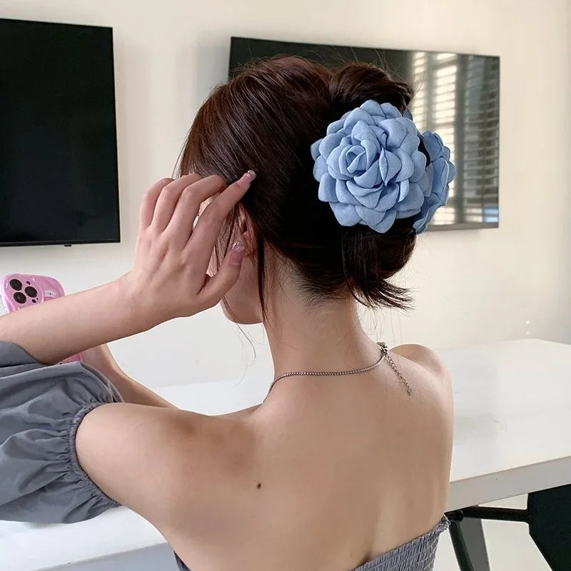Französische Stoffrosenblüten-Haarspangen für Frauen und Mädchen, Haarspangen, Haarclips, Haaraccessoires, Geschenk