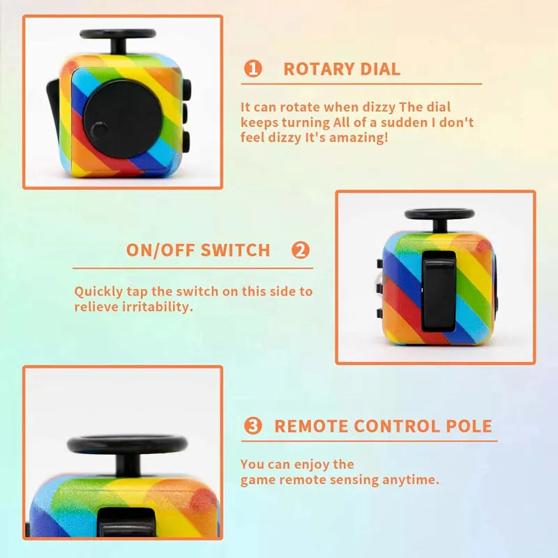 Fidget Cube Antistress Toy 8 Models 3.4cm 40g Hand Spinner Decompression Tool for Autism ADHD Anxiety Stress Relief Kids Adults