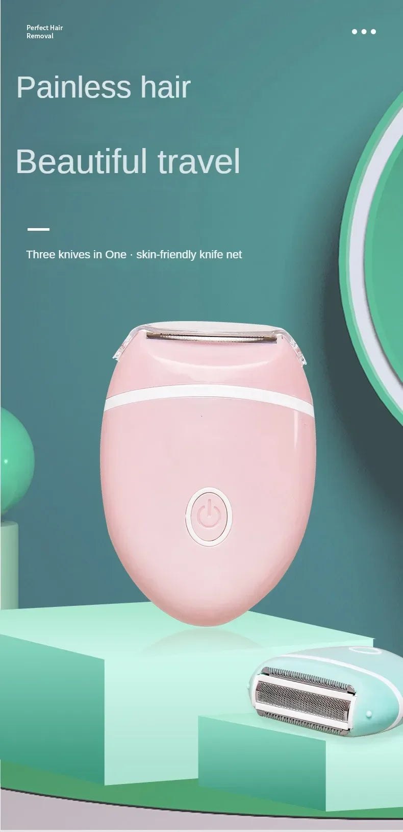 Women's Compact Battery-Powered Body Shaver