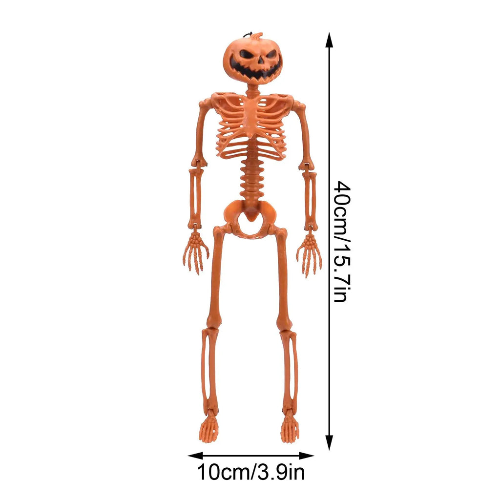 Orange Poseable Skeleton – Halloween Hanging Decoration