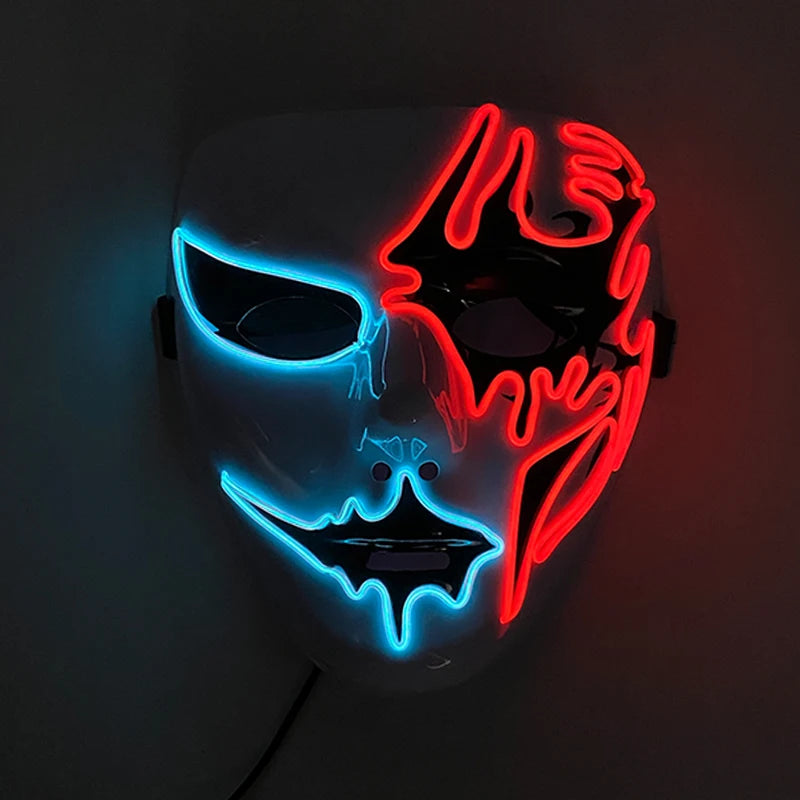 EL Light-Up Halloween Mask – 3 Lighting Modes