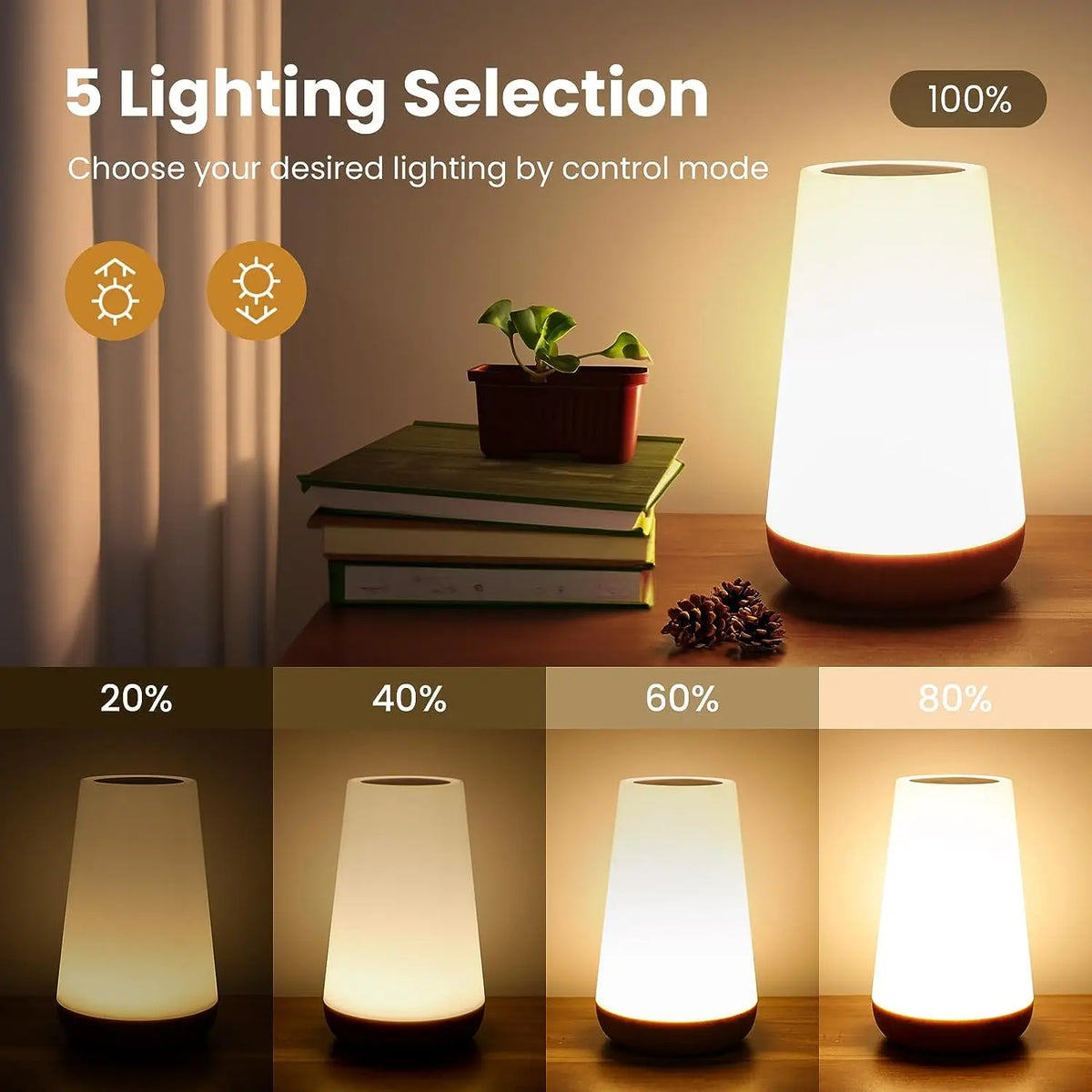 13-Color Rechargeable Night Light with Touch & Remote Control