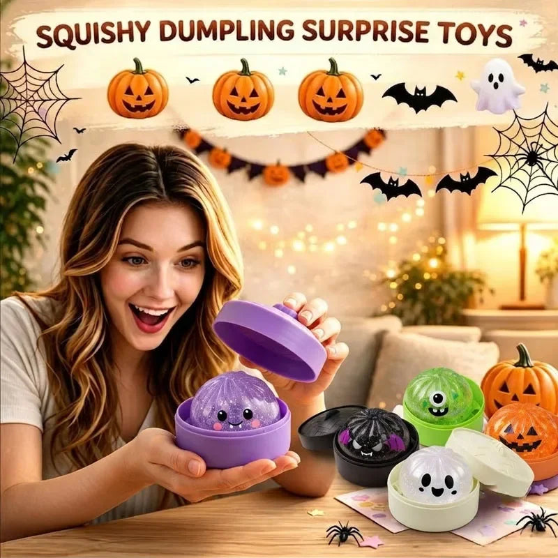 Halloween Bun Squishy Toy - Slow Rebound Stress Relief, 1–5 Pack, 5 Colors