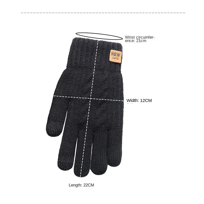 Unisex Lined Knit Winter Gloves