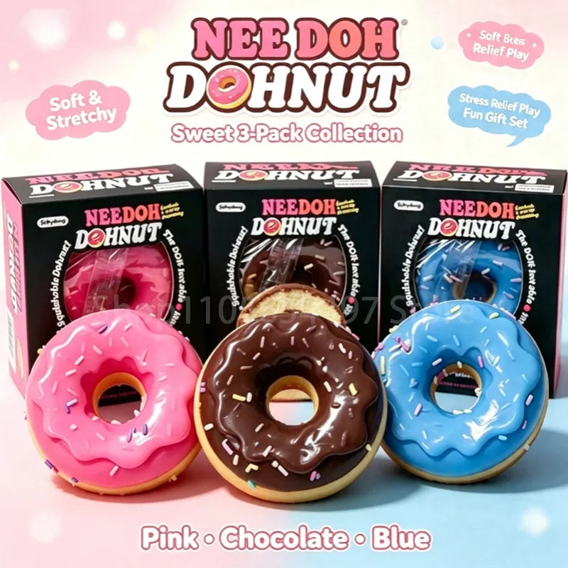 Sprinkle Donut Squeeze Fidget Toy – Blue, Pink or Brown