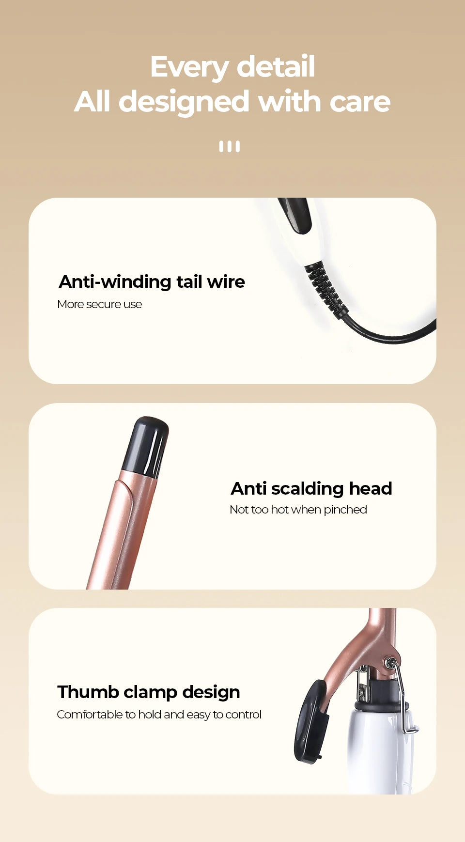 Ceramic Perm Bar Curling Iron – 0.51" Barrel, Fast Heating, Dual Voltage, 180–200°C