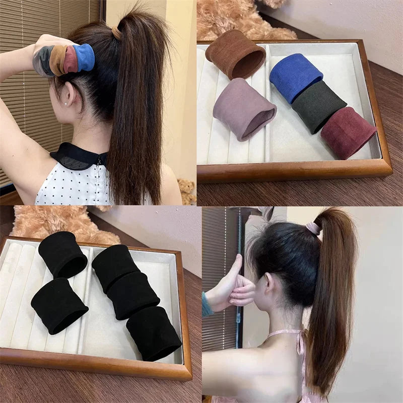 Wide Elastic Hair Ties – Solid & Mixed Colors