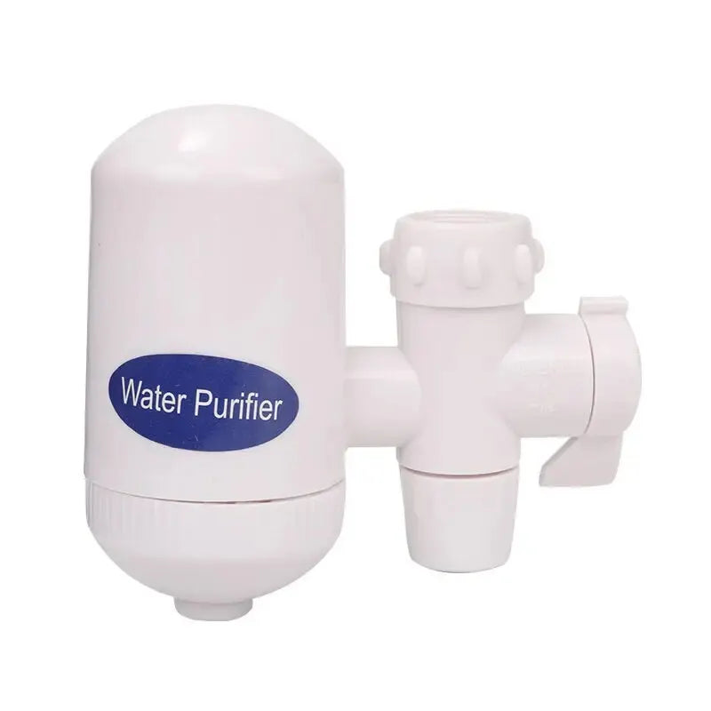 Dual-Outlet Faucet Water Filter – White