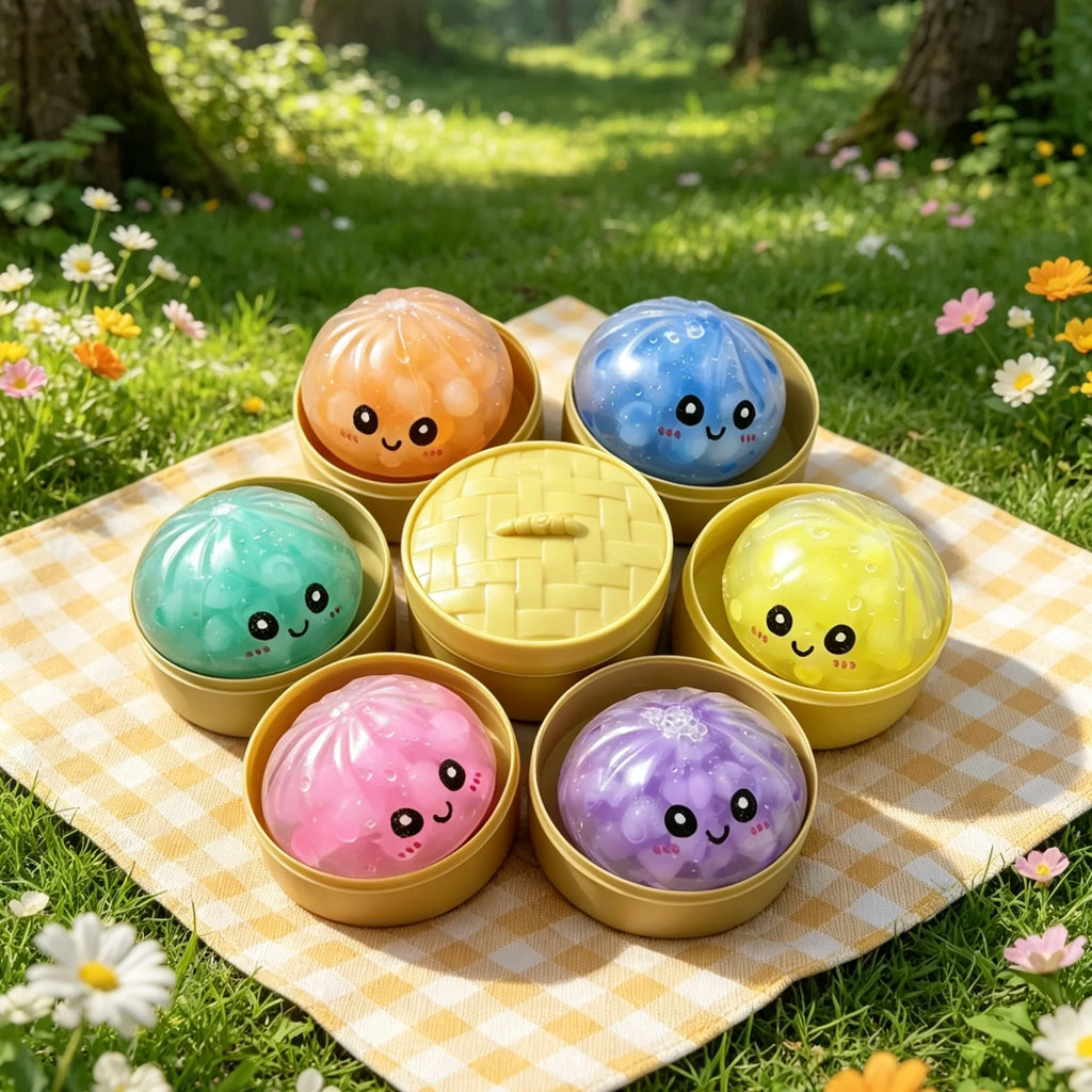 Dumpling Decompression Squish Balls Reusable Low Rebound Stress Dough Toys for Home Office Decoration Daily Gifts
