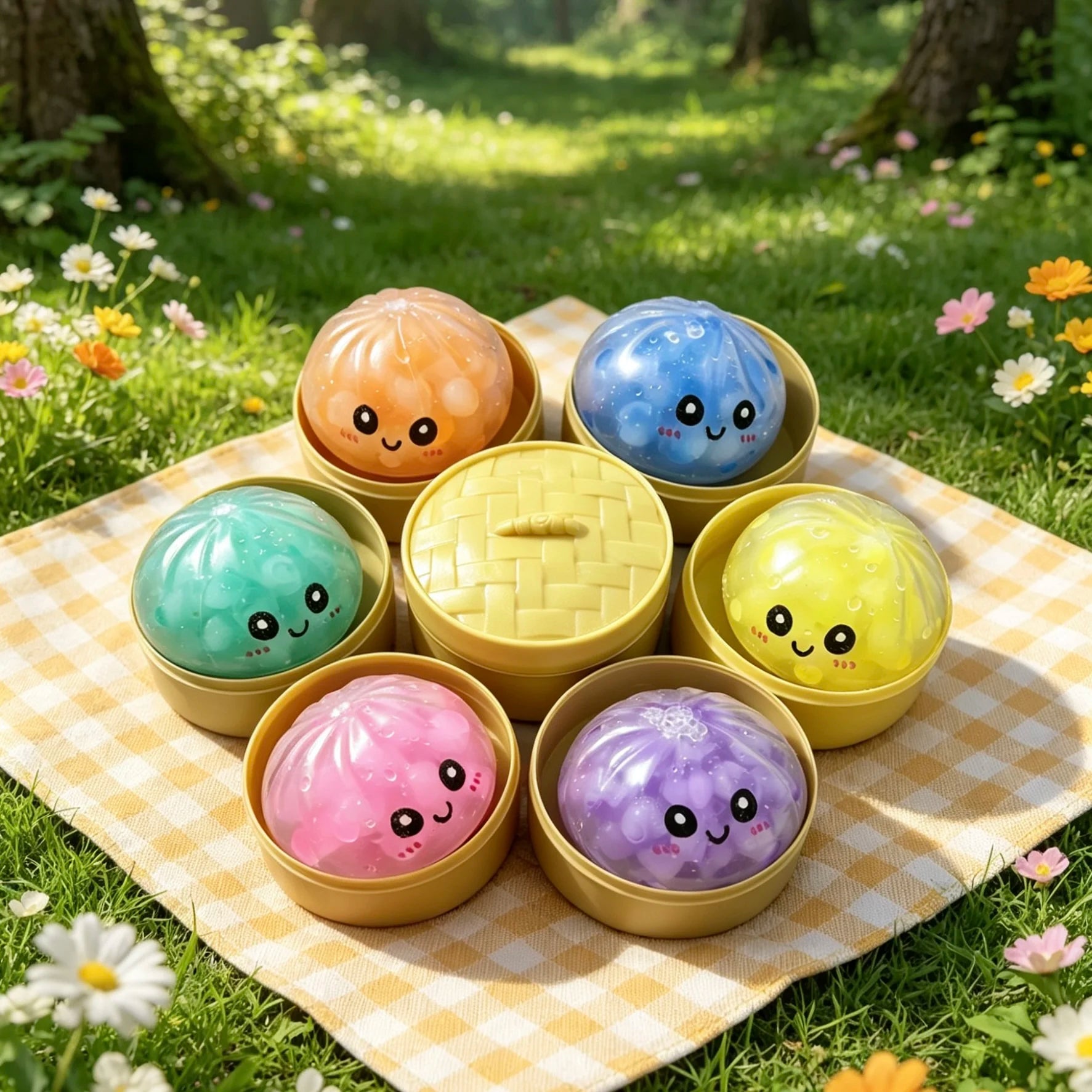 Dumpling Decompression Squish Balls Reusable Low Rebound Stress Dough Toys for Home Office Decoration Daily Gifts