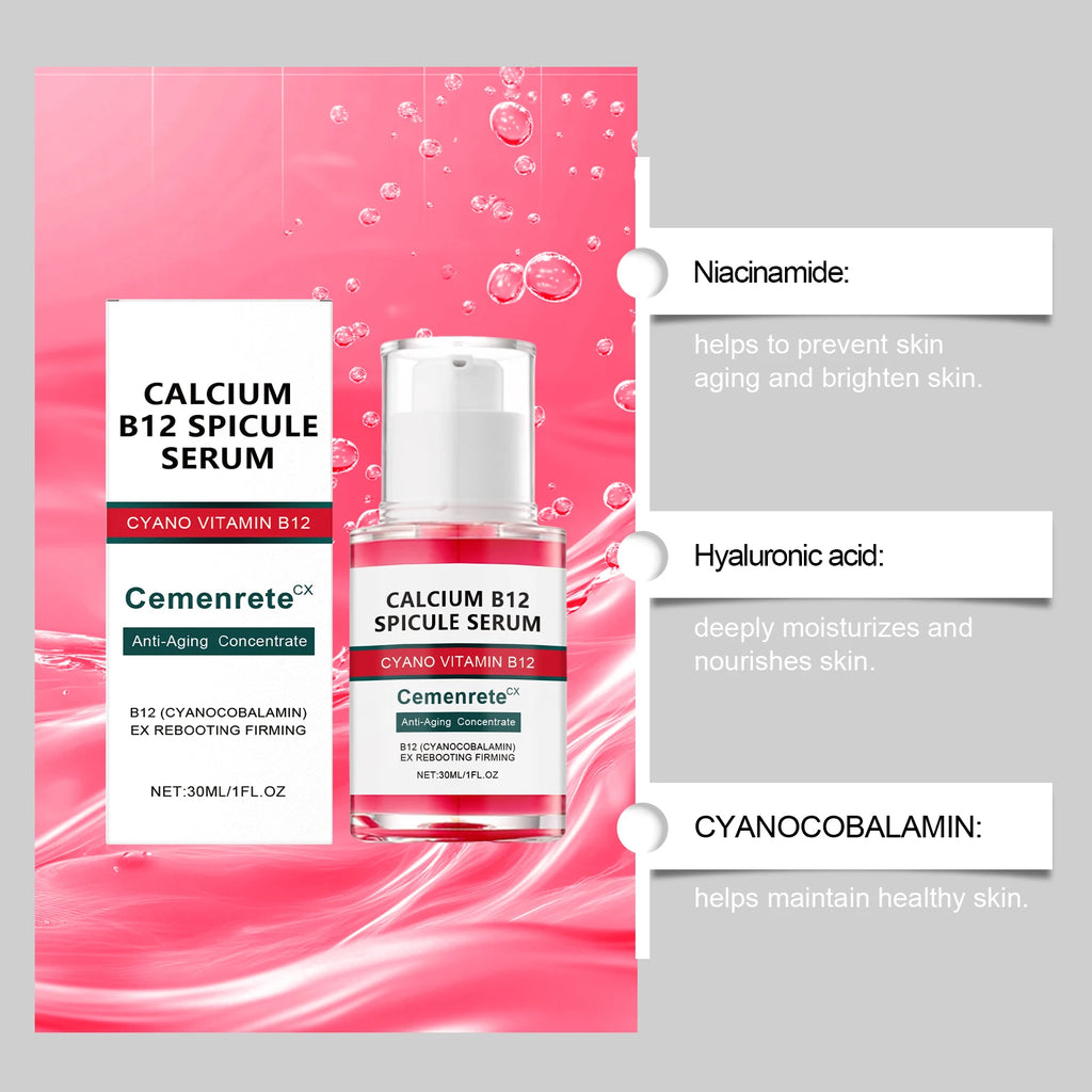 Calcium Anti-Aging Skincare Set – B12 Spicule Serum, Eye Patches & Multi Balm, Fades Fine Lines & Dark Circles