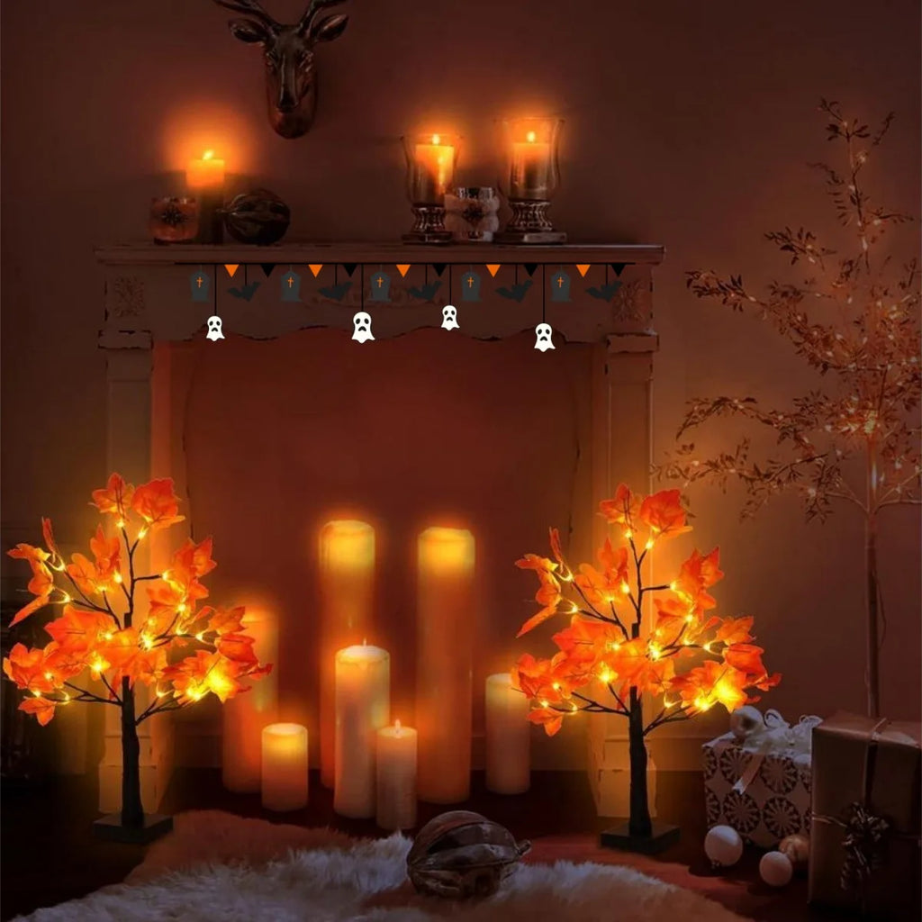 1pc 24 LED Artificial Black Birch Tree Light DIY Branches Table Lamp For Fall Gifts  Home Bedroom Holiday Party Halloween Decor