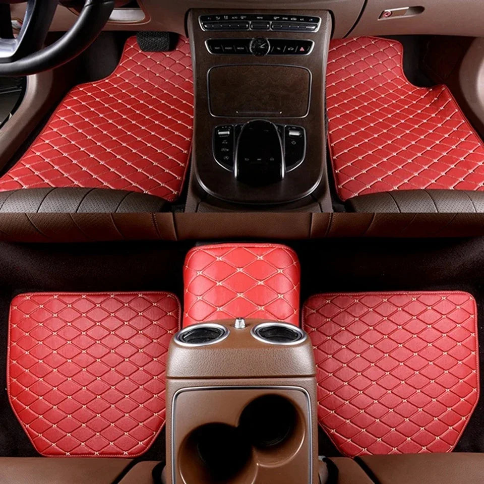 Diamond-Pattern Car Floor Mats – 5-Piece Set