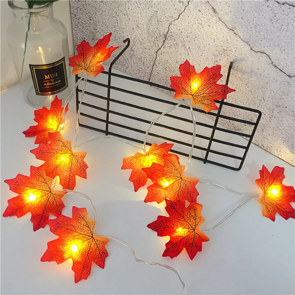 Artificial Maple Leaf LED Garland – USB or Battery Box
