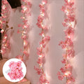 2M 20LEDs Cherry Blossom String Light Garland Artificial Flower Vines Fairy Lights for Bedroom Wedding Party Holiday Decoration