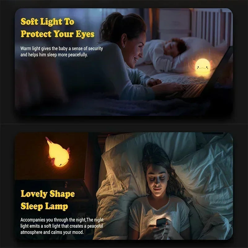 Rechargeable Axolotl Night Light with Touch Control
