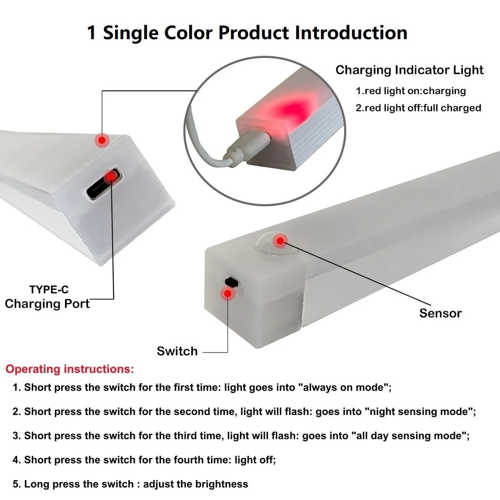 Rechargeable Motion-Sensor LED Light Bar