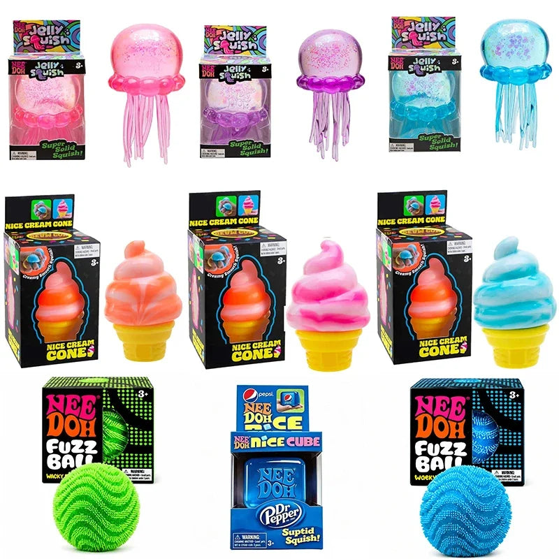 2026 NeeDoh Schylling Squeez Toy Squishy Blind Box Multi Slow-Rising Squishy ADHD Stress Relief Fingertip Toy Mystery Box Gift