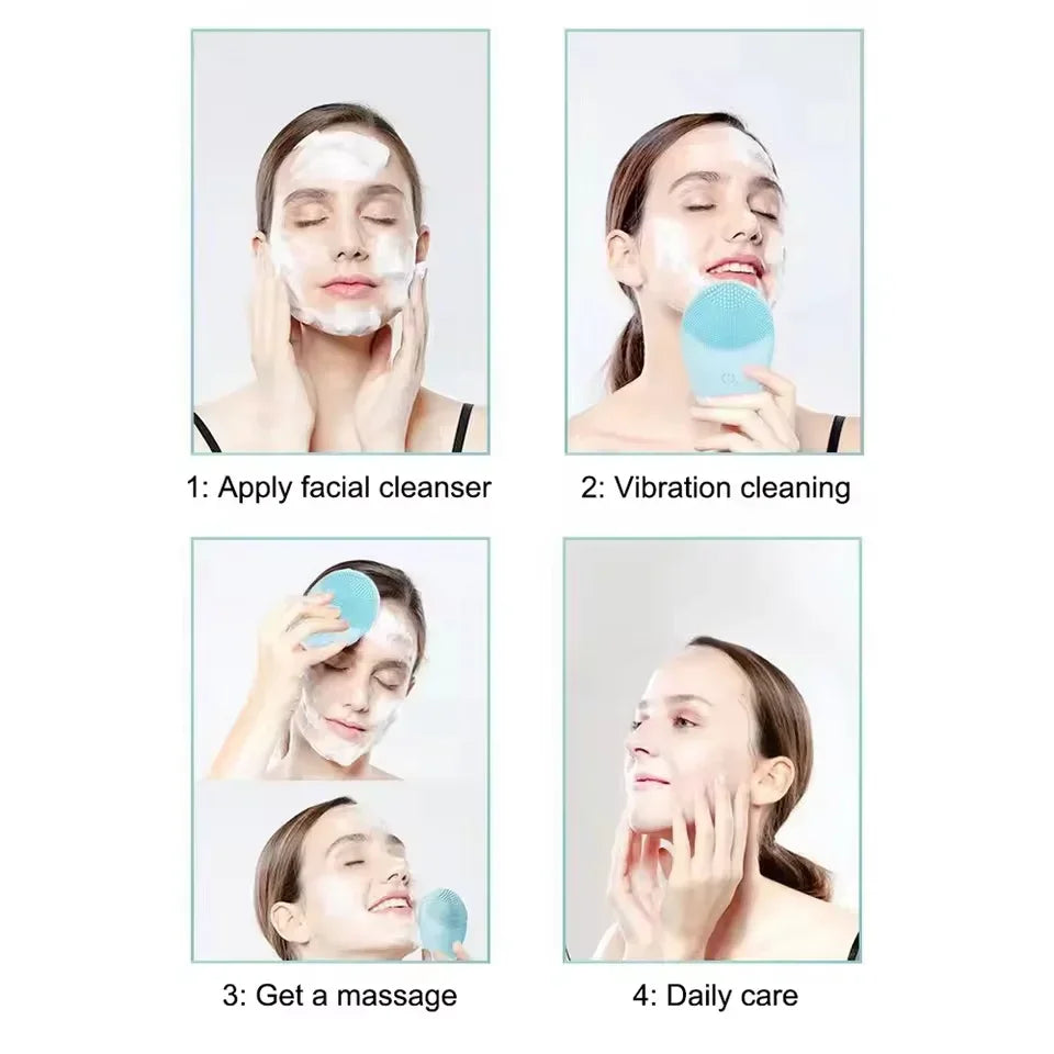 Electric Silicone Facial Cleansing Brush
