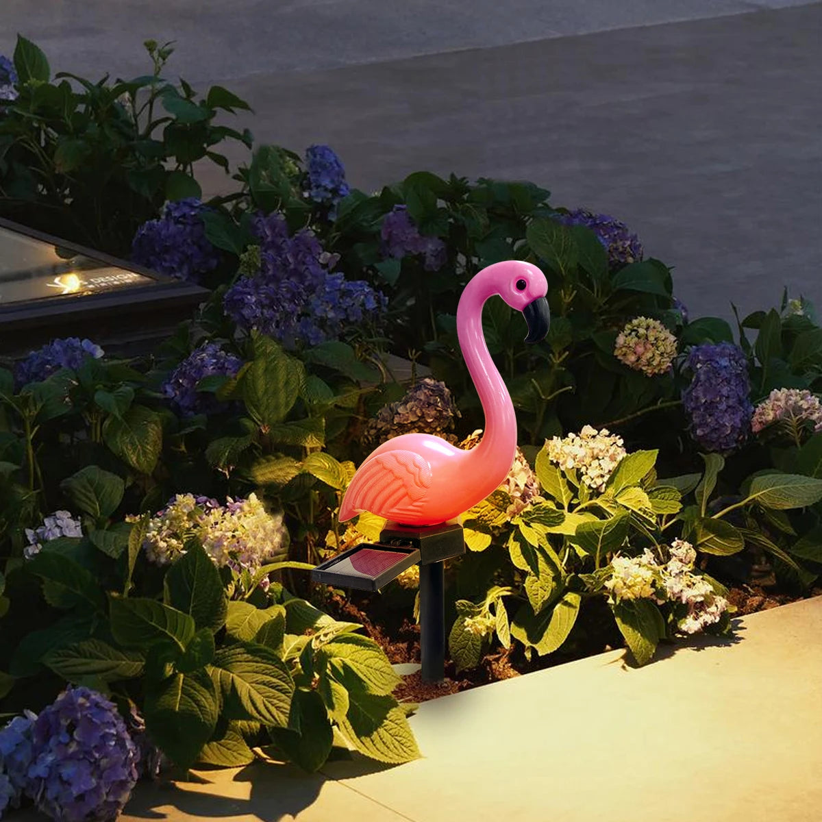 1pc Solar Powered Flamingo Garden Landscape Lights Lawn Decorative Path Lamp For Home Garden Summer Pool Wedding Decoration