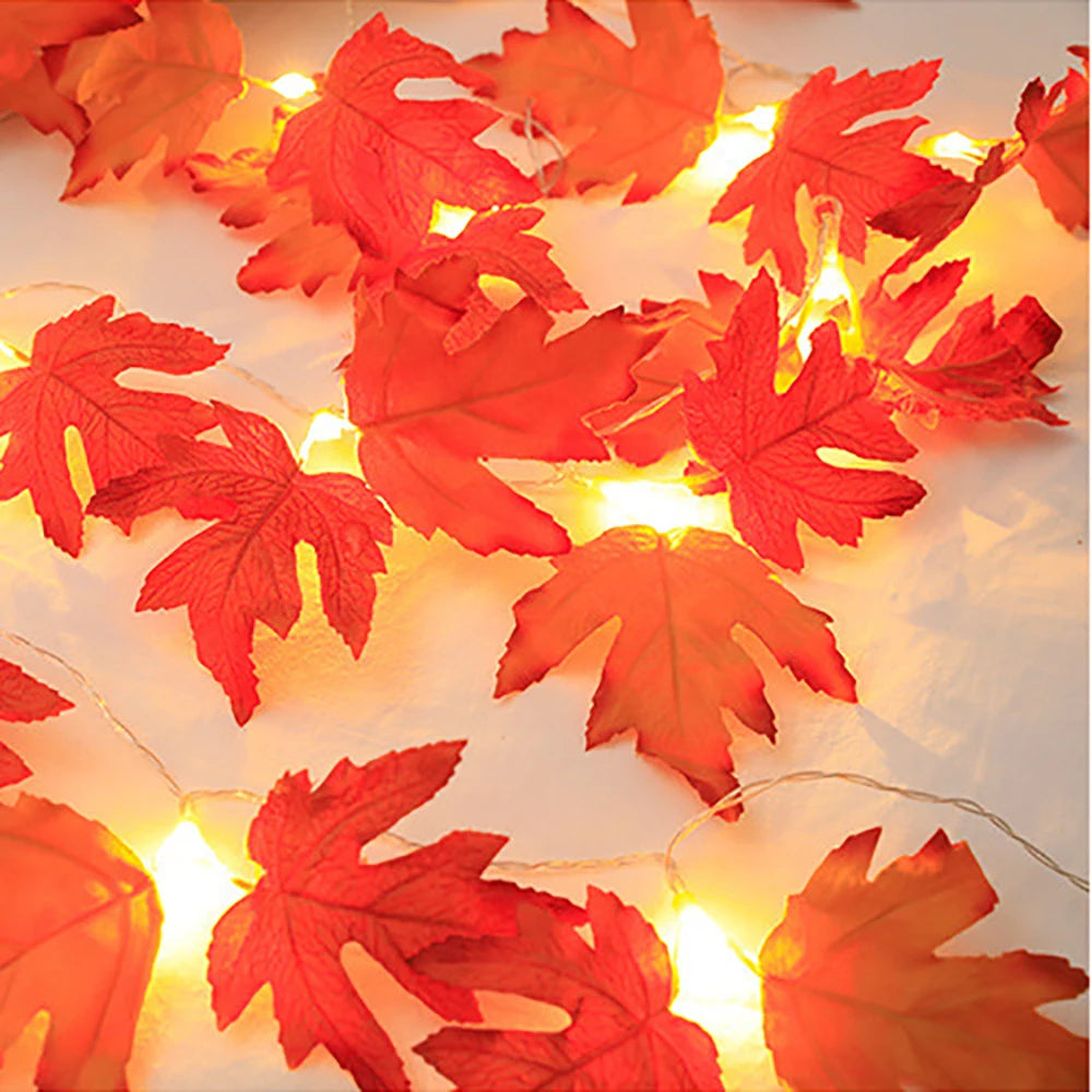 Artificial Maple Leaf LED Garland – USB or Battery Box