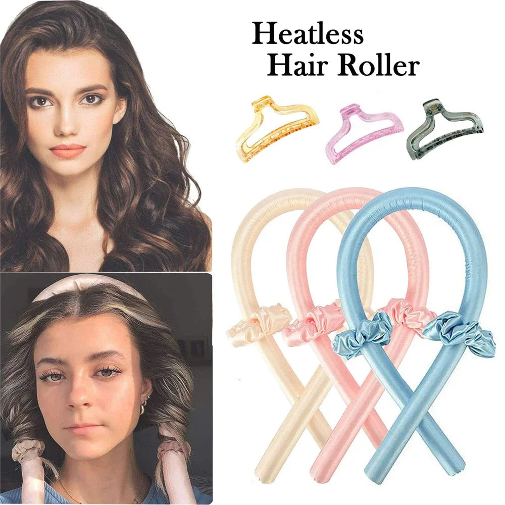 Heatless Curling Rod Headband – No-Heat Silk Ribbon Hair Roller for Overnight Curls, All Hair Types