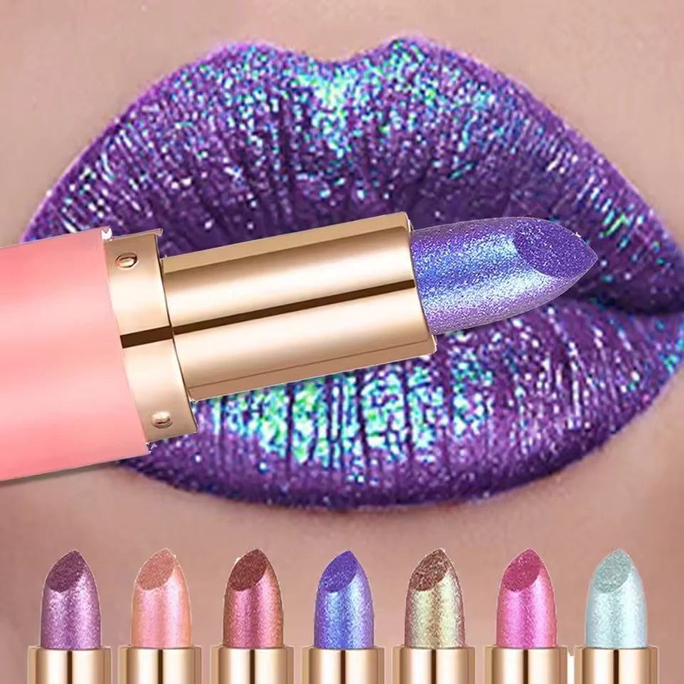 Metallic Shimmer Lipstick – 7 Chameleon & Pearl Shades