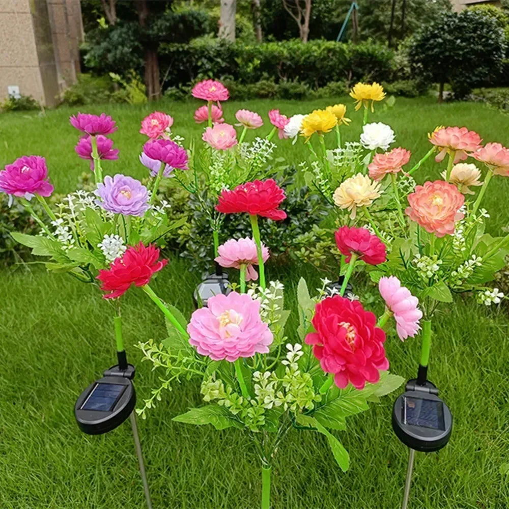 Solcellslampor Snö Lotusblomma Gräslampa Trädgårdslampa Utomhusbelysning för Gård Uteplats Blomsterfest Bröllop Födelsedagsdekoration