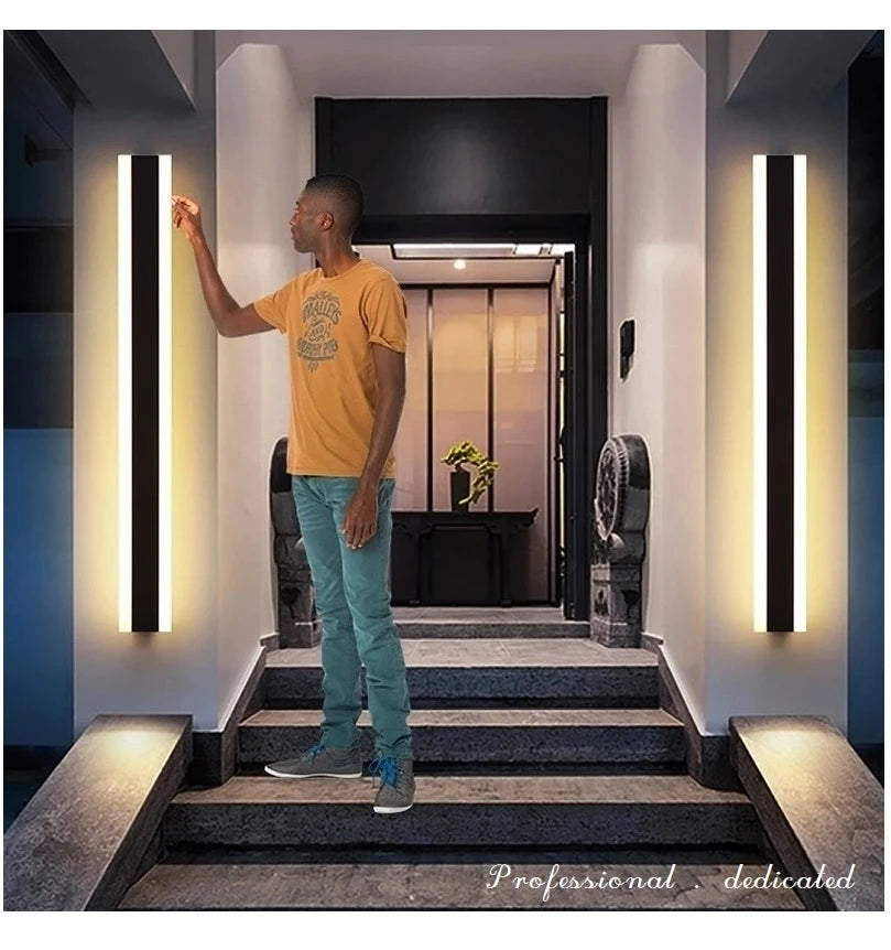 Modern Outdoor LED Wall Lamp – IP65 Waterproof, Dimmable, Multiple Sizes