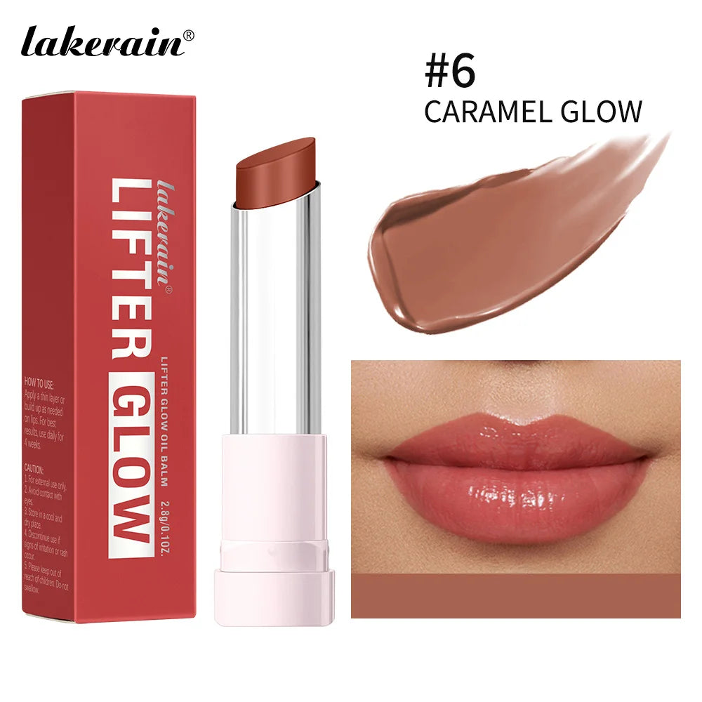 Lakerain Glow Lip Oil Balm Long Lasting Moisturizing Nourishing Daily Care Lip Balm Smooth-melt Softness Texture Natural Makeup