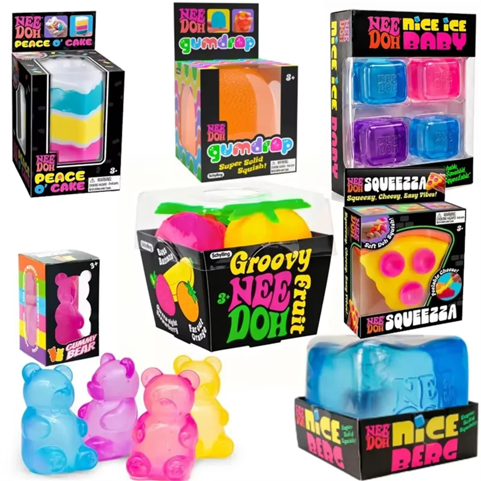 NeeDoh Mystery Squish Toy – Blind Box Jellyfish or Cube Stress Relief Squeeze
