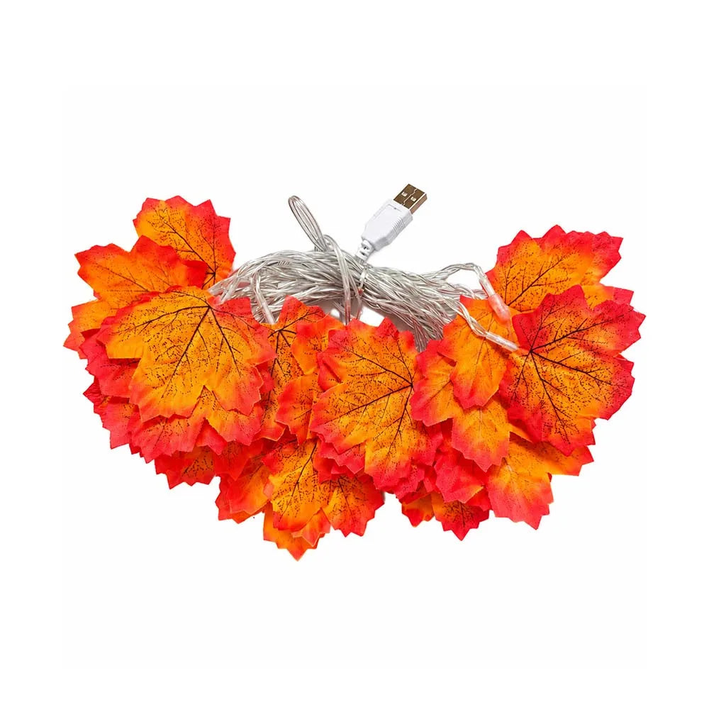 Artificial Maple Leaf LED Garland – USB or Battery Box