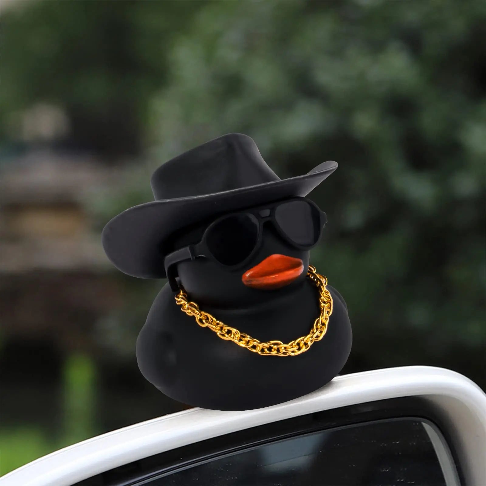 Car Rubber Duck, Coloured  Duck Decoration Dashboard with Sun Hat Swim Ring Necklace Sunglasses for Car Dashboard Decorations