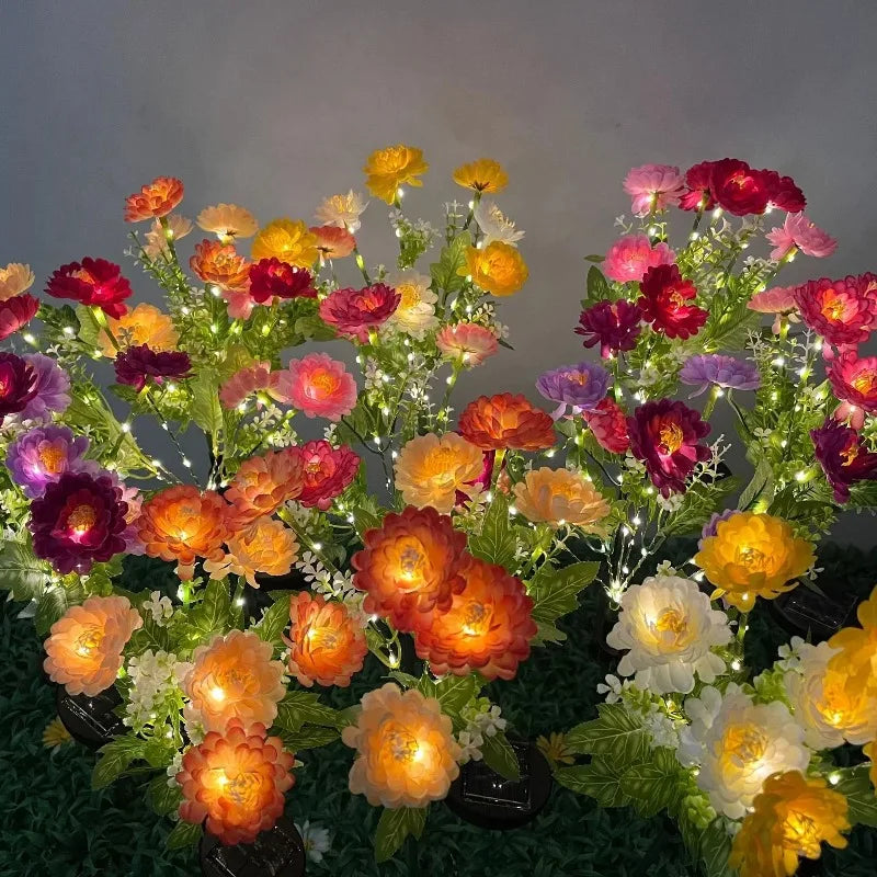 Solar Lights Snow Lotus Flower Gräslampa Utomhusbelysning Soldriven Trädgårdslampa för Gård Uteplats Blomlampa Bröllop Mors dag Fest