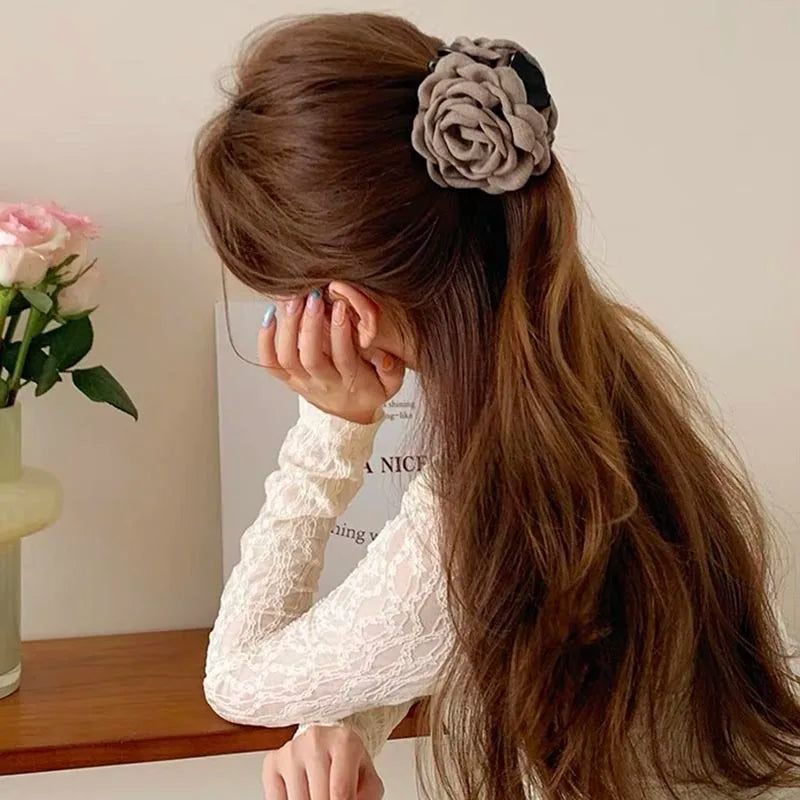 Französische Stoffrosenblüten-Haarspangen für Frauen und Mädchen, Haarspangen, Haarclips, Haaraccessoires, Geschenk