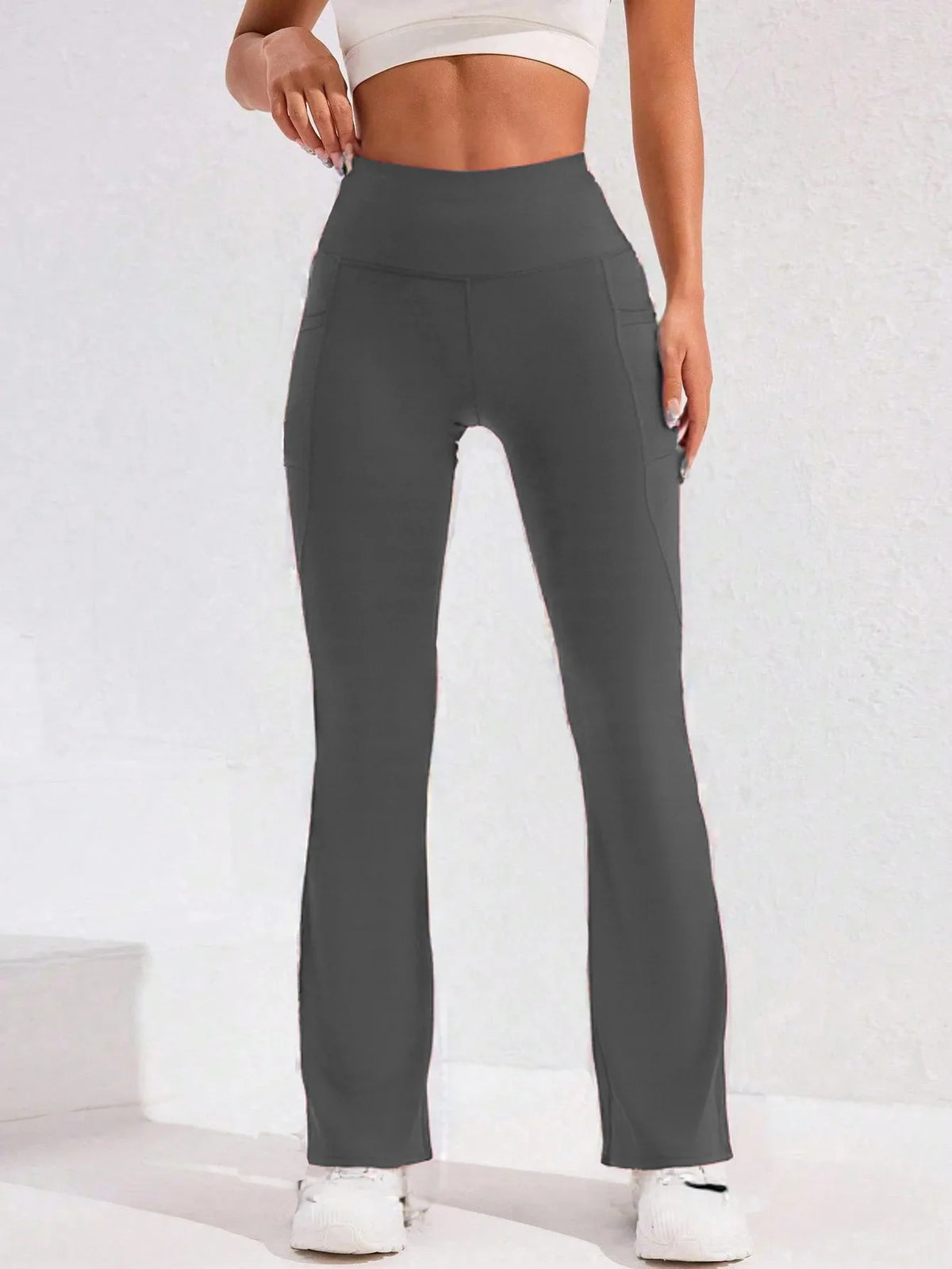 Women’s High-Waisted Flare Yoga Pants with Side Pockets