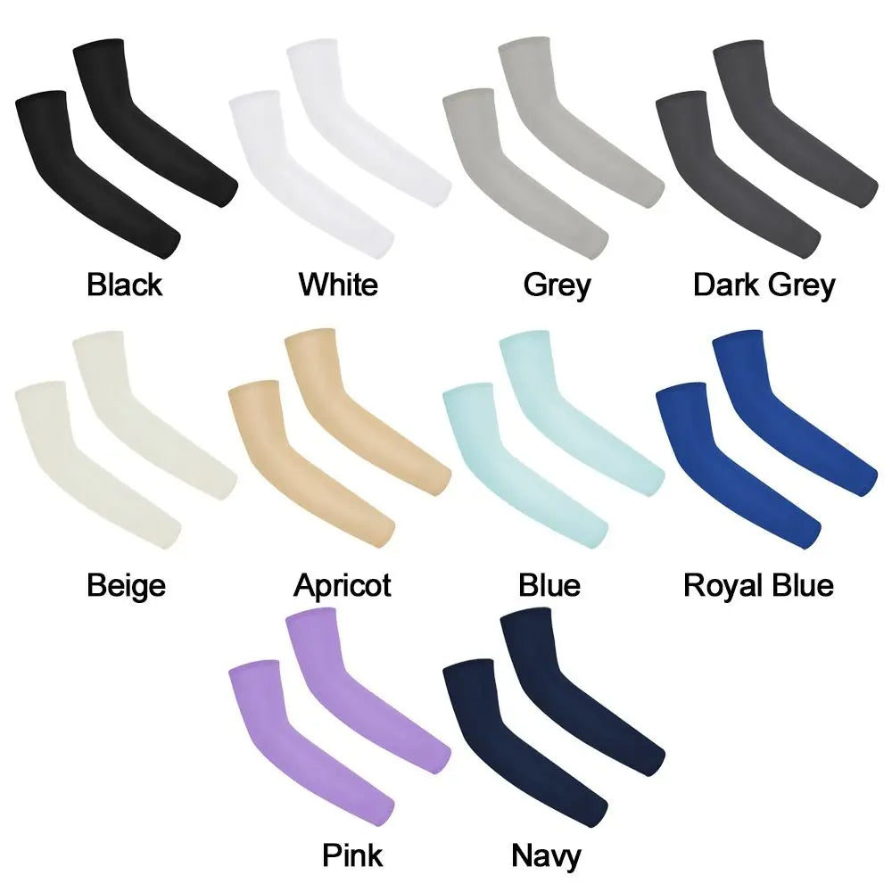 1 Pair Kids Sports Cooling Arm Sleeves Cover Sun UV Protection For 5-12 Years Girls Boys Elastic Ice Cuff Cycling Arm Warmer