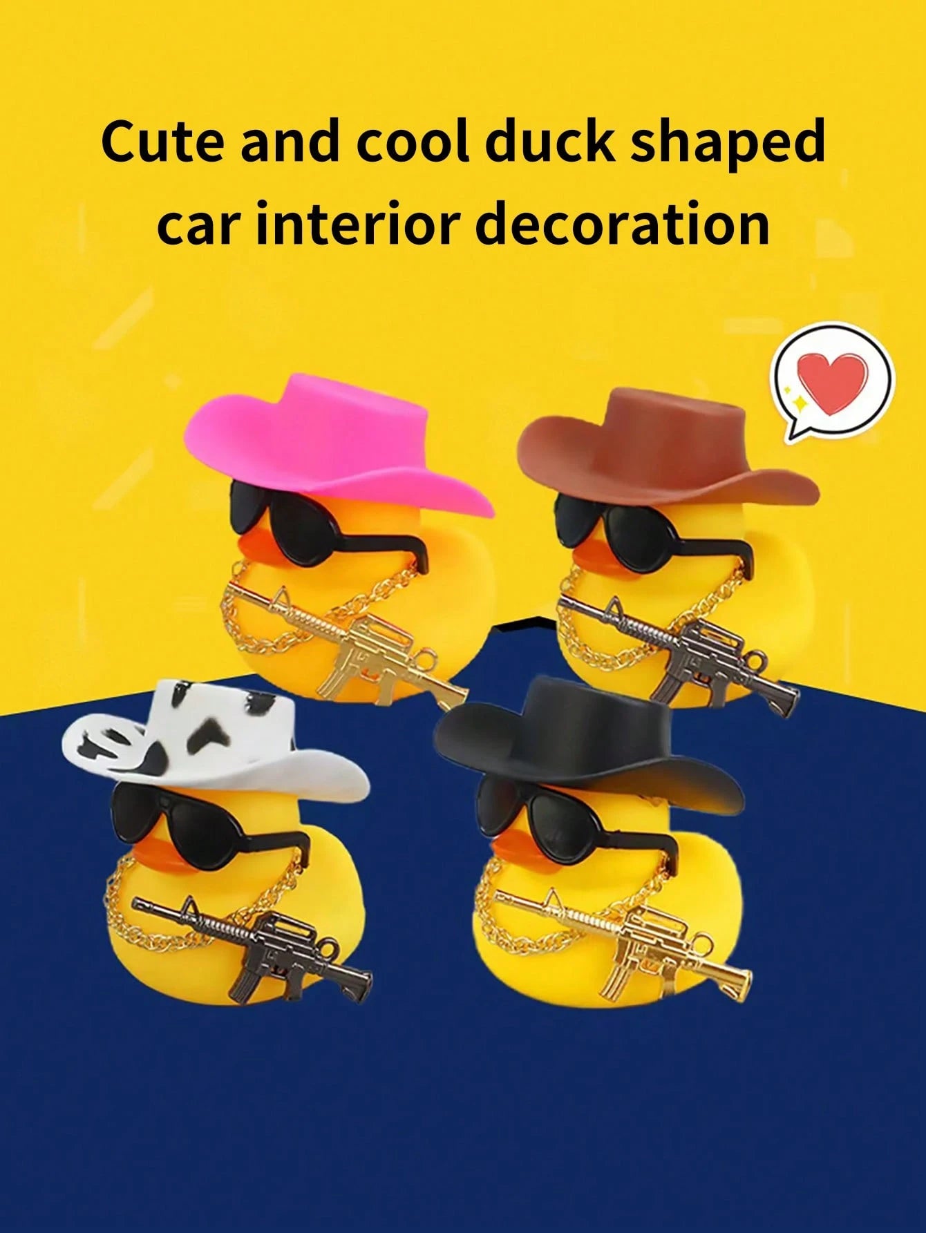 1 cute rubber duck wearing sunglasses - eye-catching car dashboard decoration, durable and fun interior accessory, perfect gift for duck collectors and car enthusiasts, party favor, Halloween, Christmas, Thanksgiving, assorte