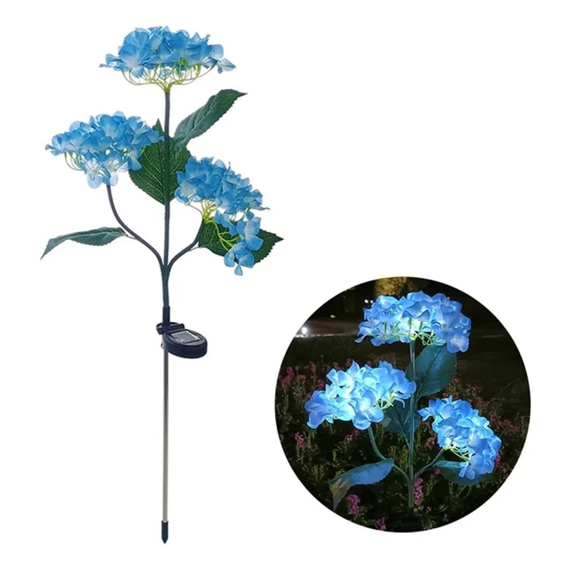 Solar Hydrangea Flower Lights – LED Simulation Lawn Lamp for Garden, Courtyard & Outdoor Décor