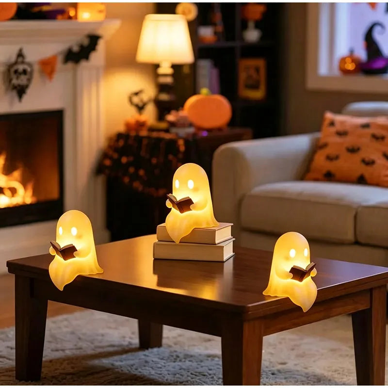 Reading Ghost Halloween Tabletop Decorations – 2 or 3 Pieces