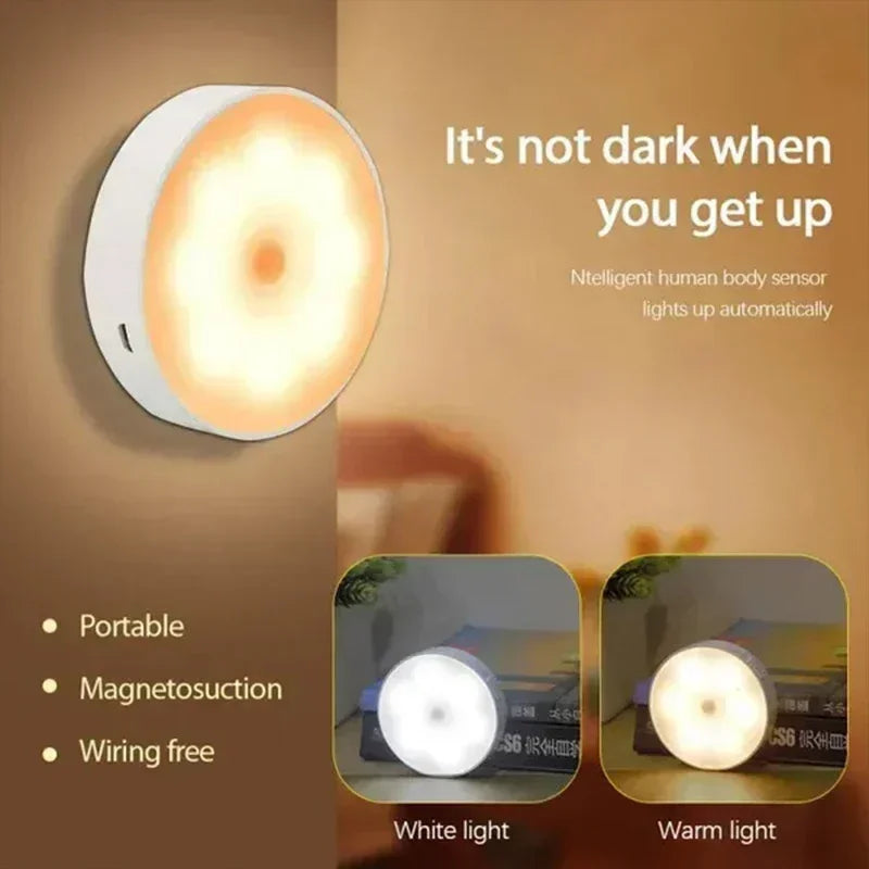 Motion Sensor Lights Indoor Stair Light USB Charging Cupboard Lamp Warm/Cool White,Nightlight for Closet,Hallway,Kitchen,Cabinet