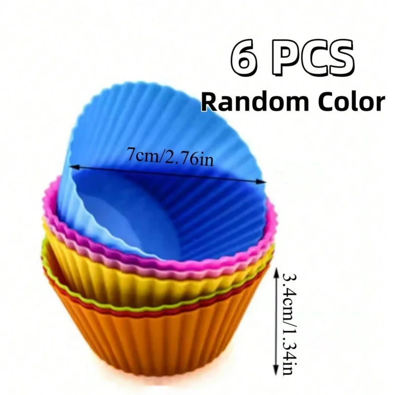Reusable Silicone Cupcake Liners – 6 or 12 Pieces, Four Shapes