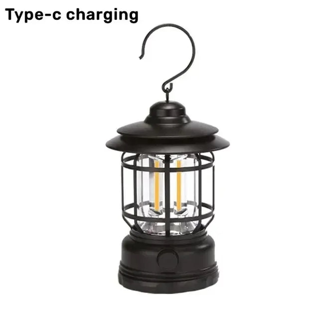 Camping Portable Retro Lantern Vintage Tent Lighting Lantern Decoration Waterproof Outdoor Garden Street Path Lawn Lamp