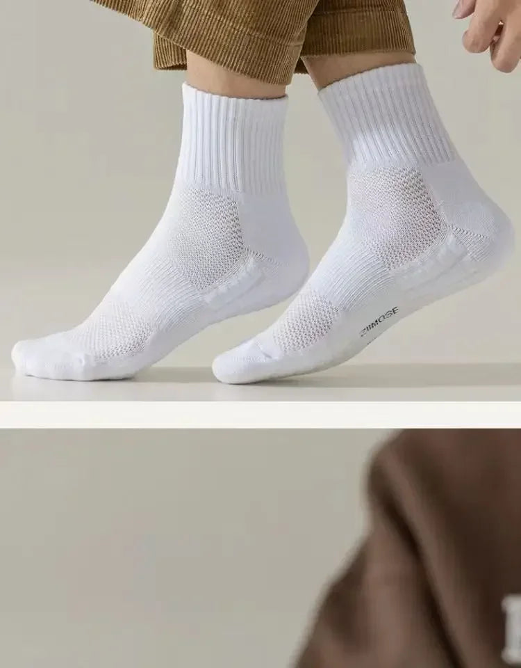 Men's Terry-Cushioned Sports Socks – 3 Heights, 1 or 4 Pairs