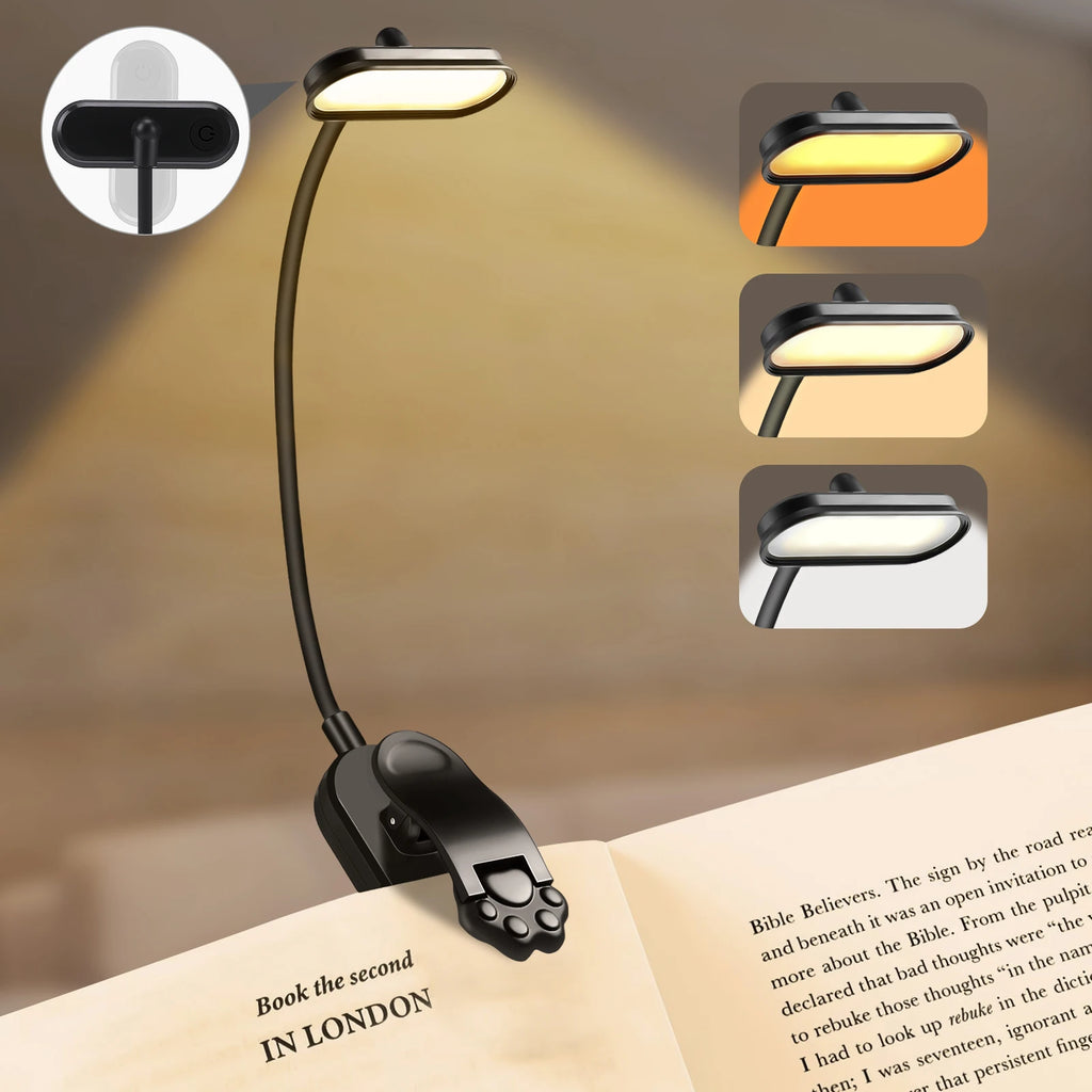 USB-Rechargeable Clip-On LED Book Light
