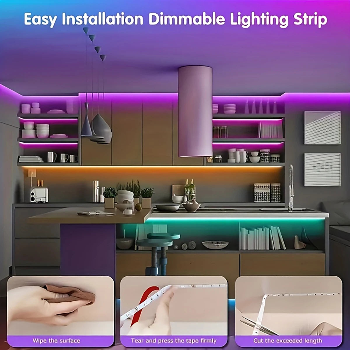 USB-Powered RGB LED Strip Lights with IR Remote